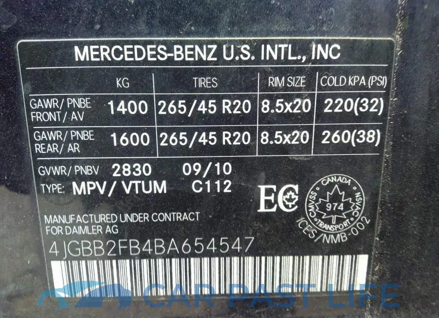 4JGBB2FB4BA654547# 9