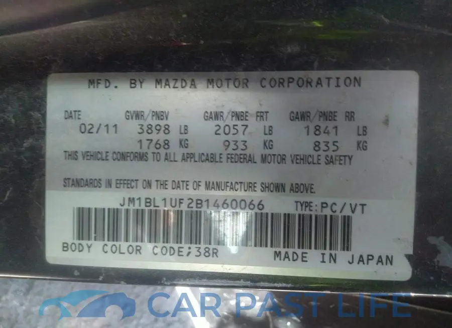 JM1BL1UF2B1460066# 9