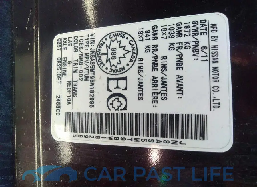 JN8AS5MT9BW182995# 9
