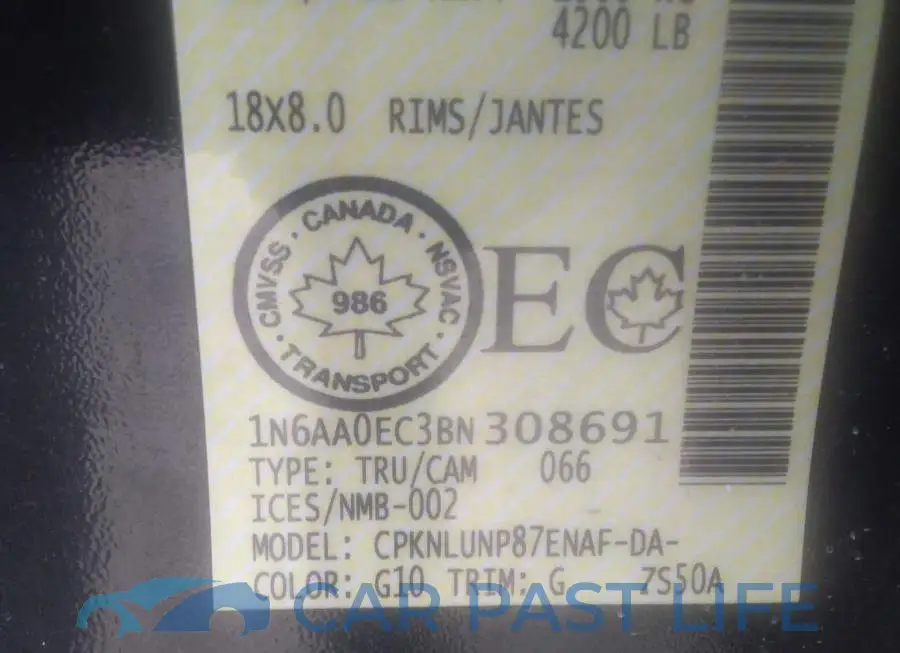1N6AA0EC3BN308691# 9