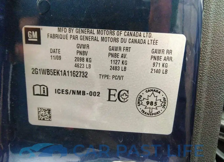 2G1WB5EK1A1162732# 9