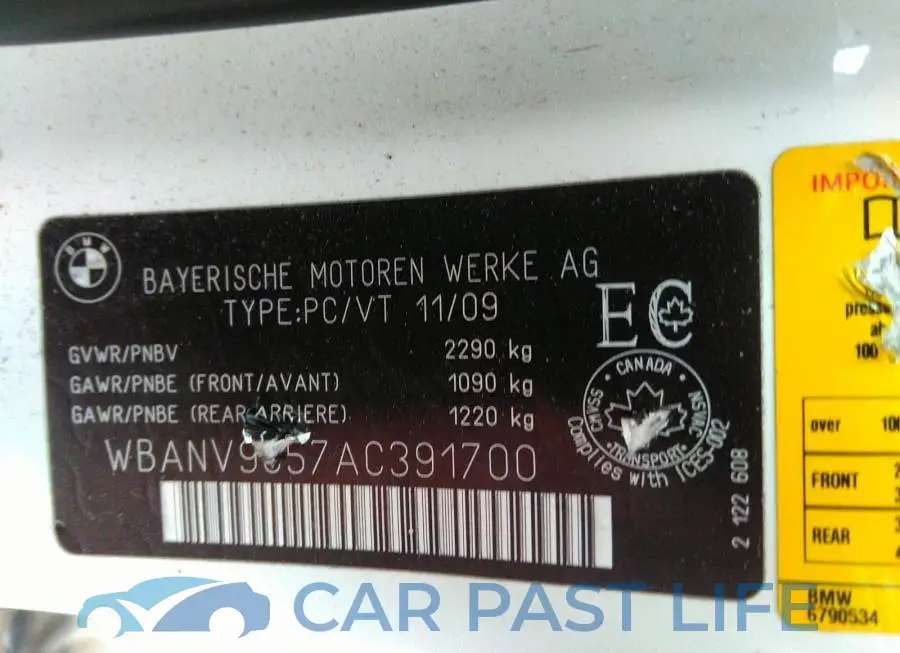 WBANV9C57AC391700# 9
