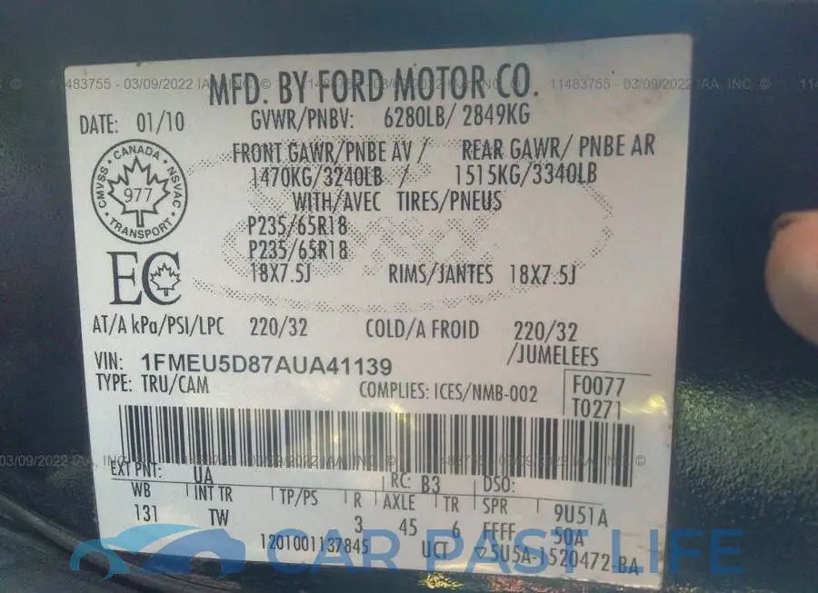 1FMEU5D87AUA41139# 9