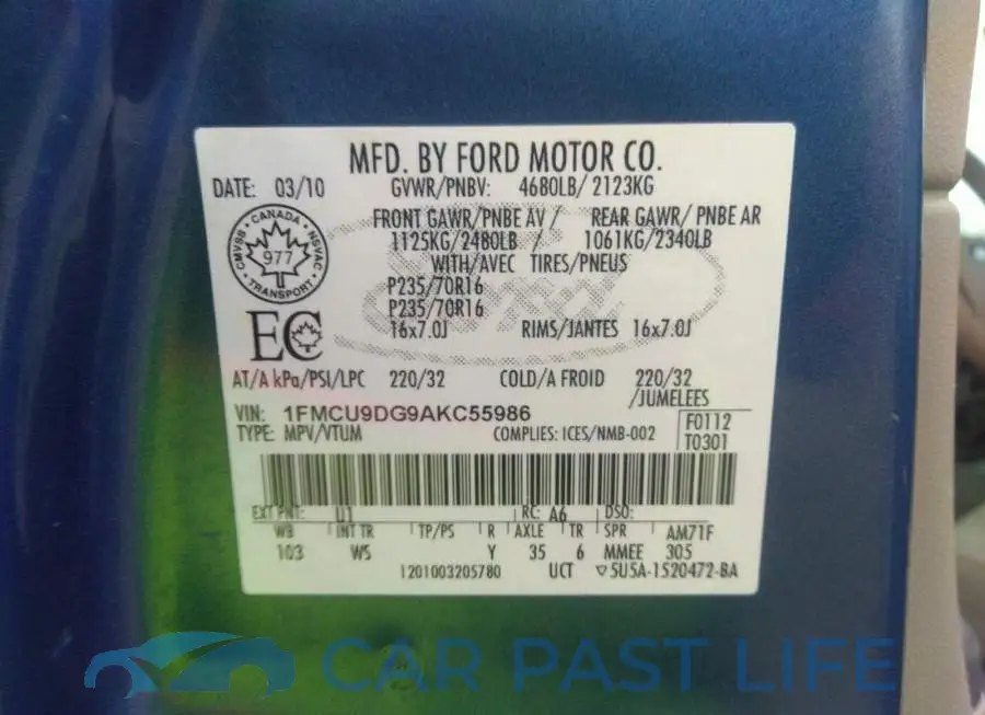 1FMCU9DG9AKC55986# 9