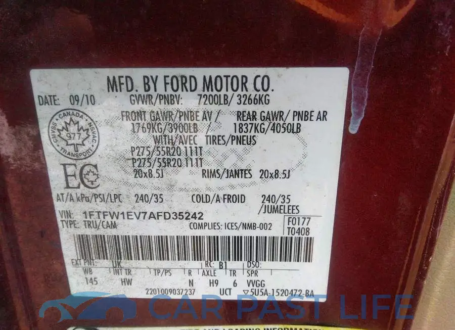 1FTFW1EV7AFD35242# 9