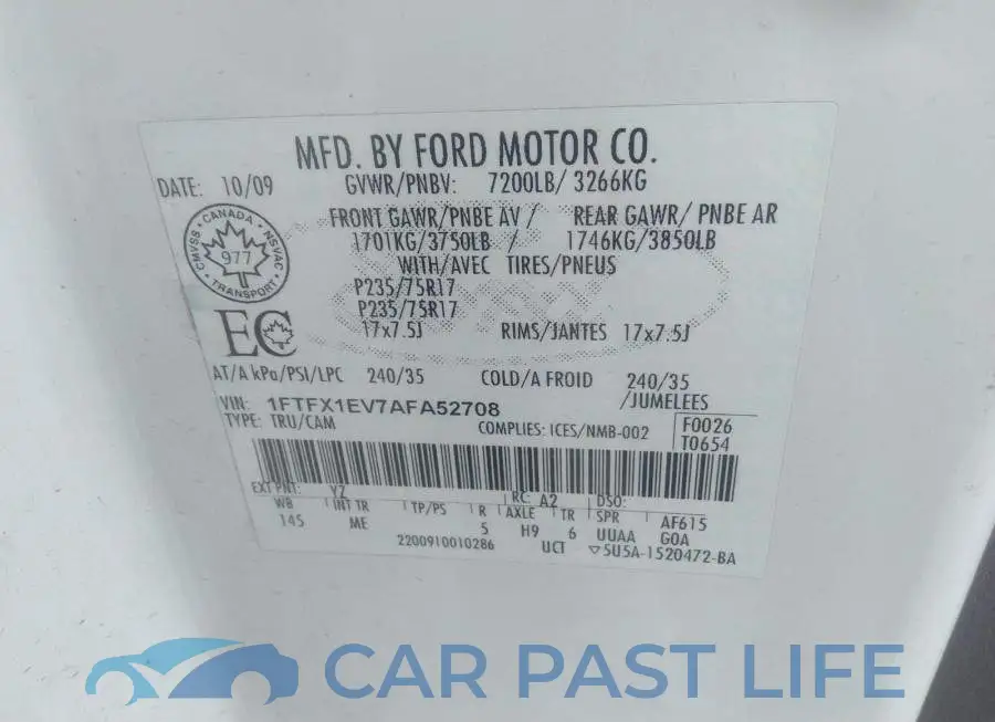 1FTFX1EV7AFA52708# 9
