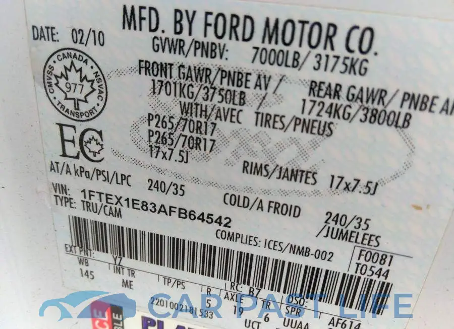 1FTEX1E83AFB64542# 9