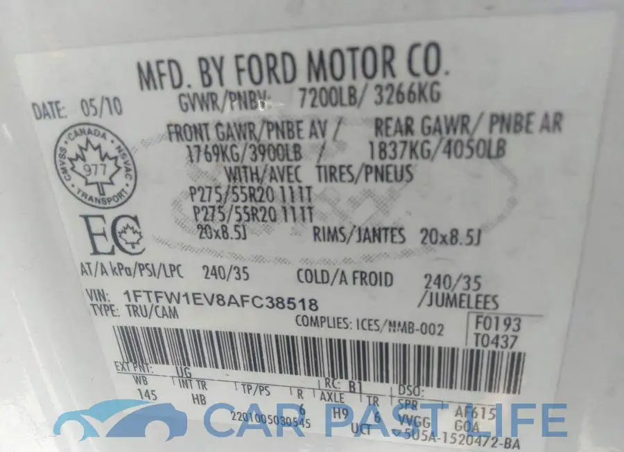 1FTFW1EV8AFC38518# 9