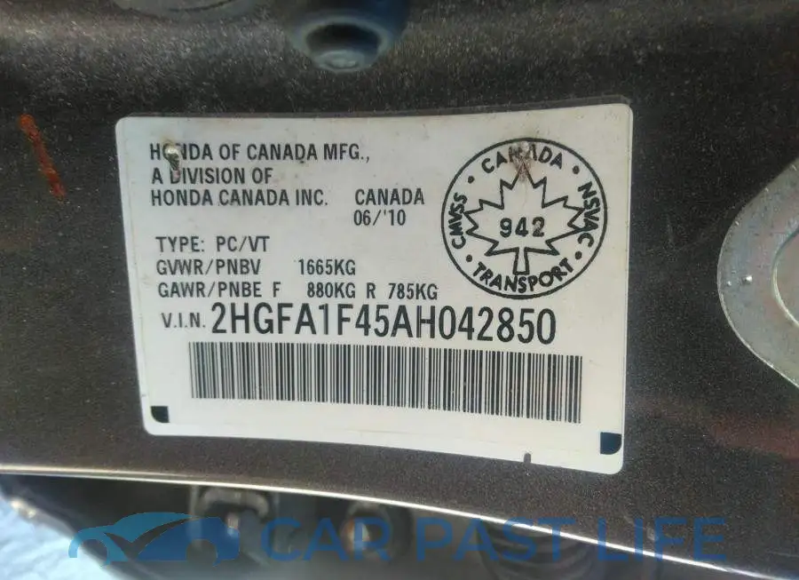 2HGFA1F45AH042850# 9