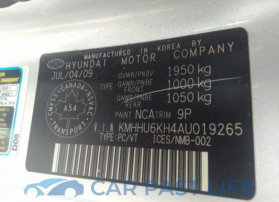 KMHHU6KH4AU019265# 9