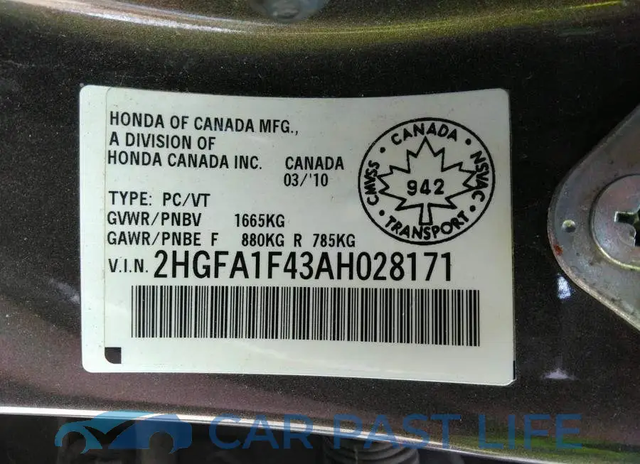 2HGFA1F43AH028171# 9