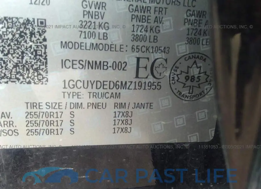 1GCUYDED6MZ191955# 9
