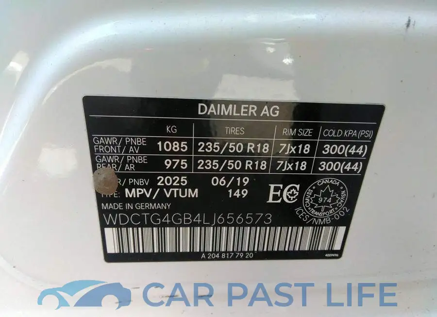 WDCTG4GB4LJ656573# 9