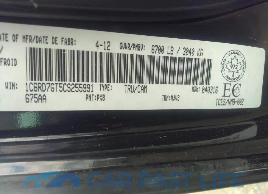 1C6RD7GT5CS255991# 9