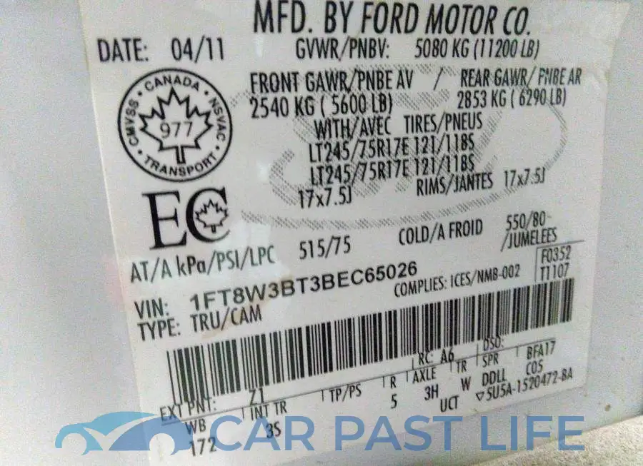 1FT8W3BT3BEC65026# 9
