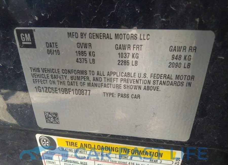 1G1ZC5E19BF100877# 9