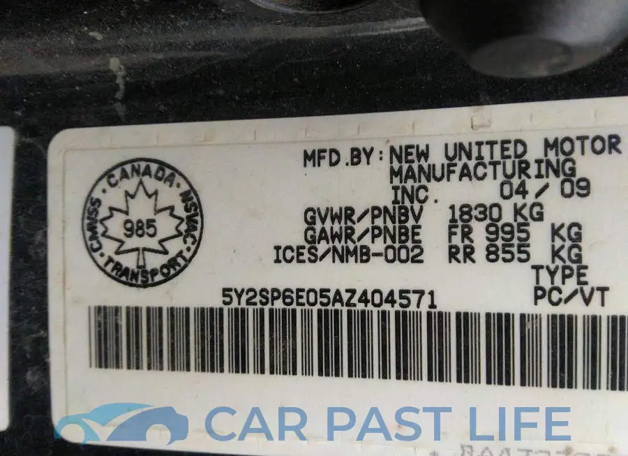 5Y2SP6E05AZ404571# 9
