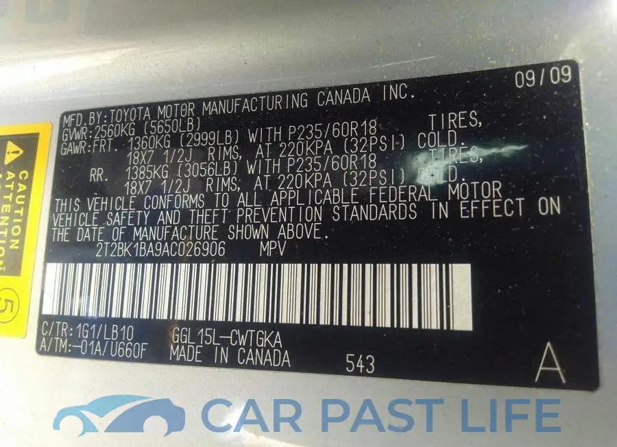 2T2BK1BA9AC026906# 9