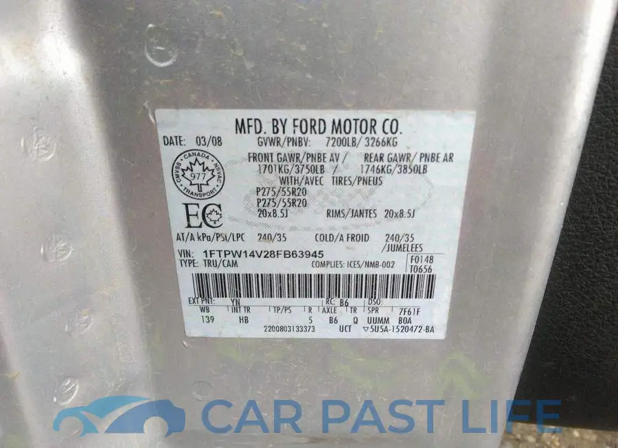 1FTPW14V28FB63945# 9