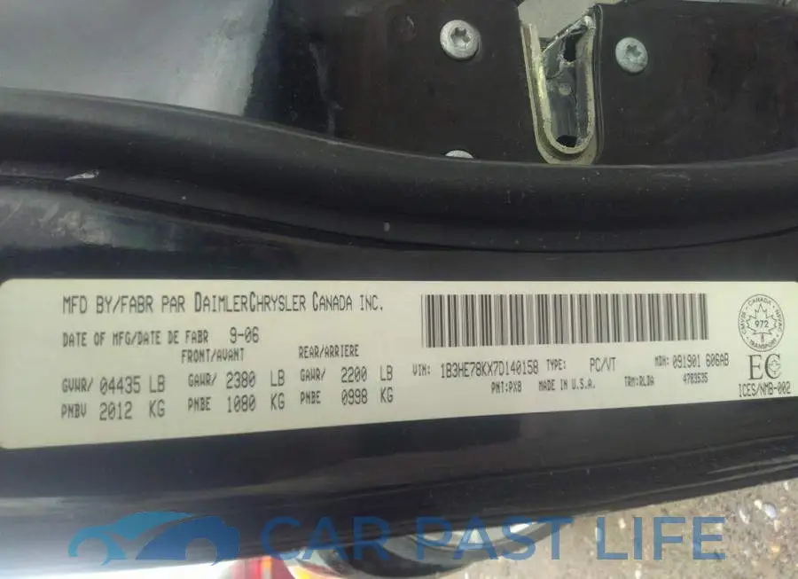 1B3HE78KX7D140158# 9