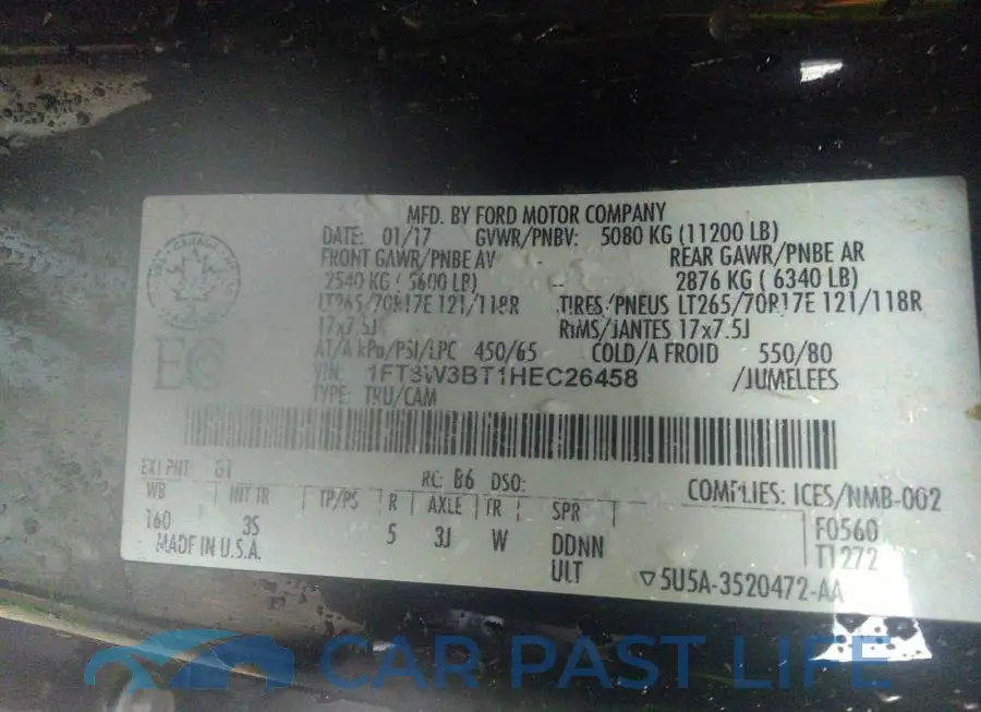 1FT8W3BT1HEC26458# 9