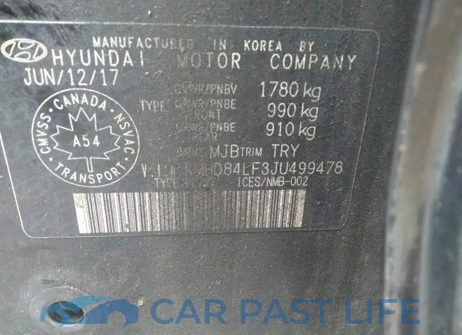 KMHD84LF3JU499478# 9