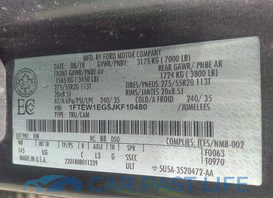 1FTEW1EG5JKF10480# 9