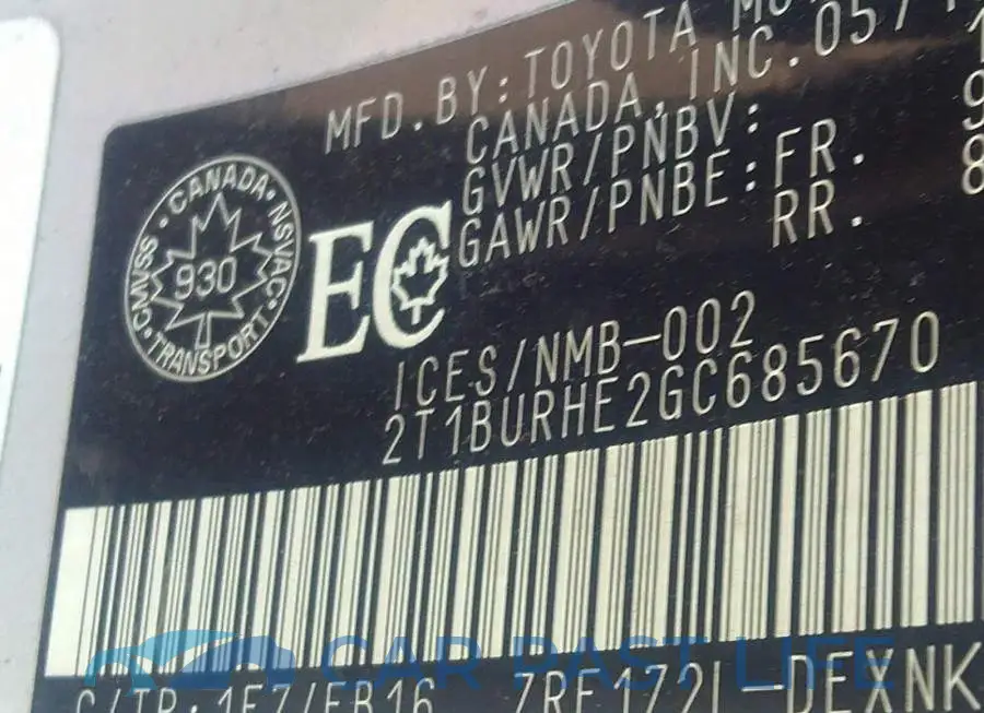 2T1BURHE2GC685670# 9