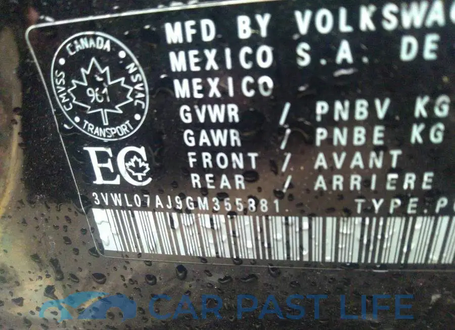 3VWL07AJ9GM355881# 9