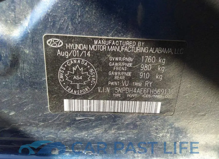 5NPDH4AE6FH569135# 9