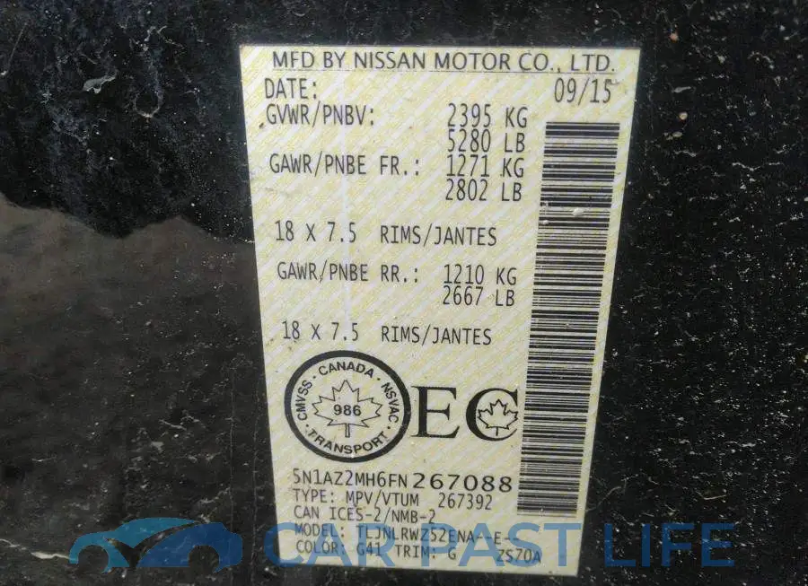 5N1AZ2MH6FN267088# 9