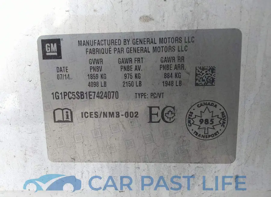 1G1PC5SB1E7424070# 9