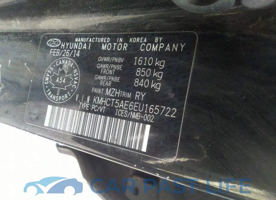 KMHCT5AE6EU165722# 9