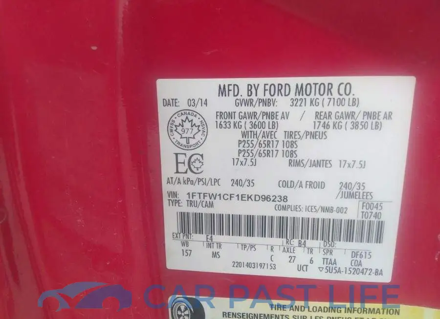 1FTFW1CF1EKD96238# 9