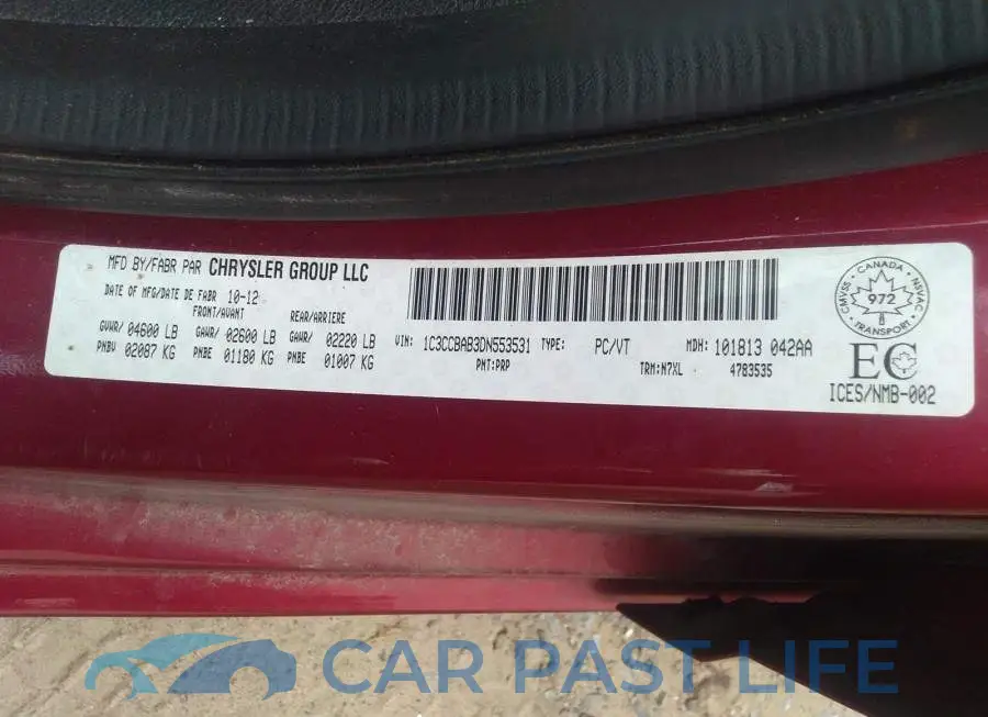 1C3CCBAB3DN553531# 9