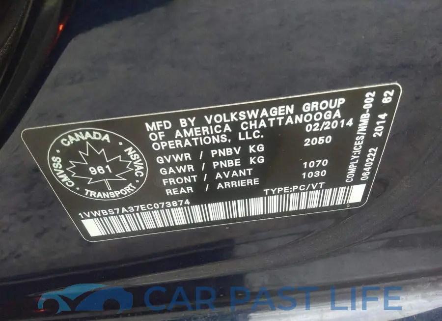1VWBS7A37EC073874# 9