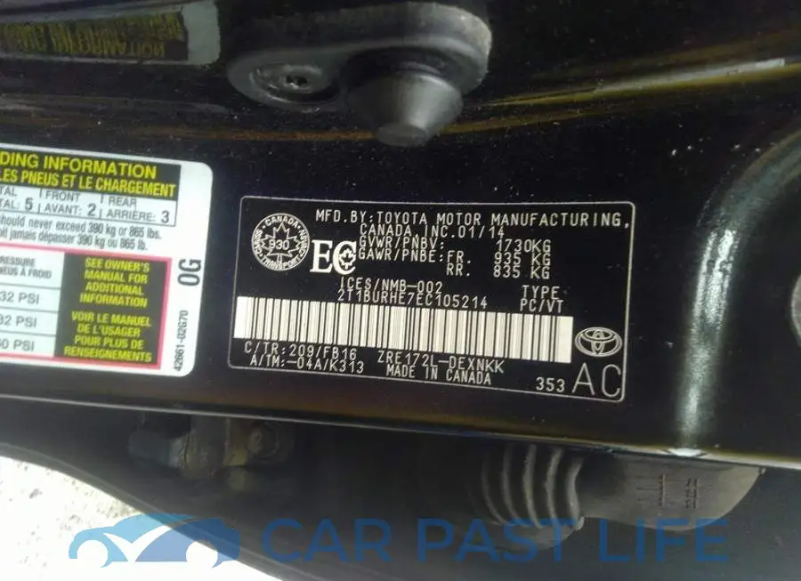 2T1BURHE7EC105214# 9