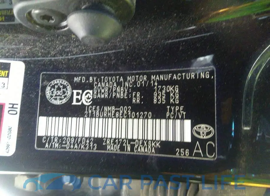2T1BURHE8EC101270# 9