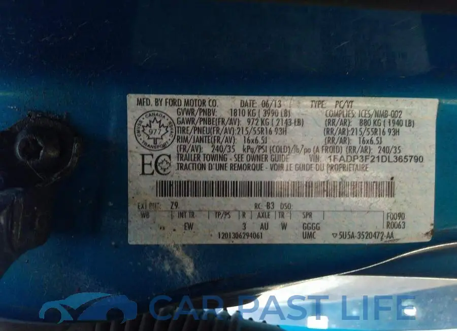 1FADP3F21DL365790# 9