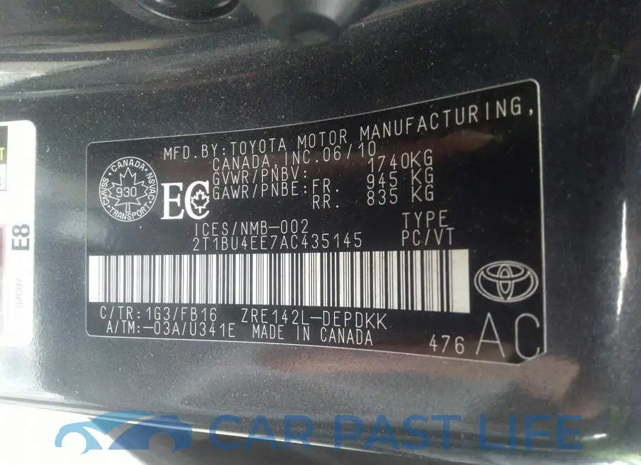 2T1BU4EE7AC435145# 9