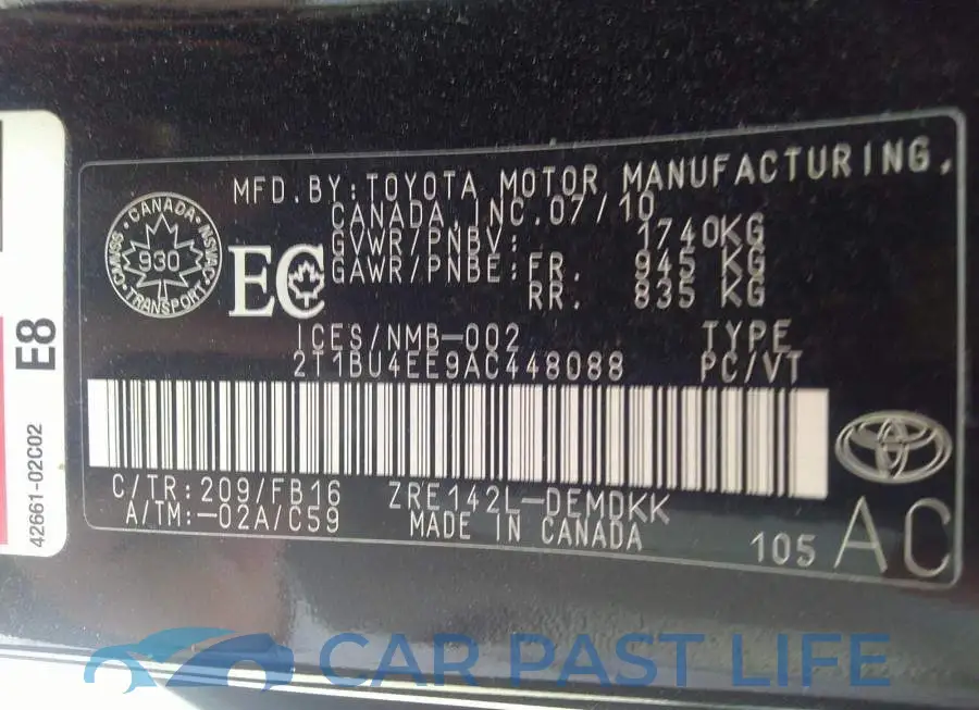2T1BU4EE9AC448088# 9