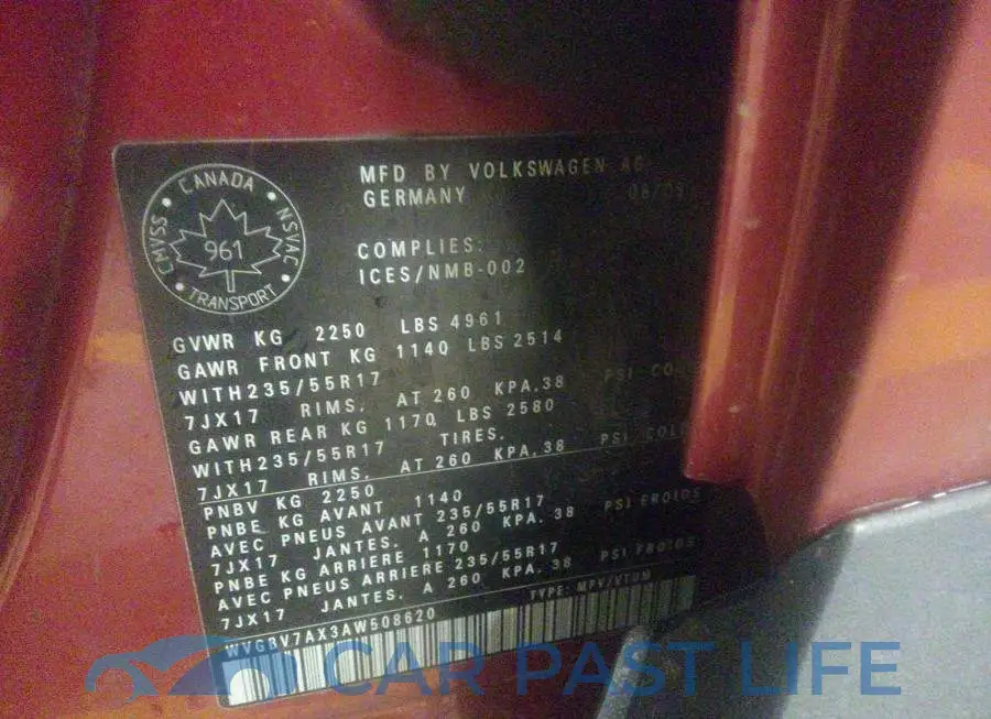 WVGBV7AX3AW508620# 9