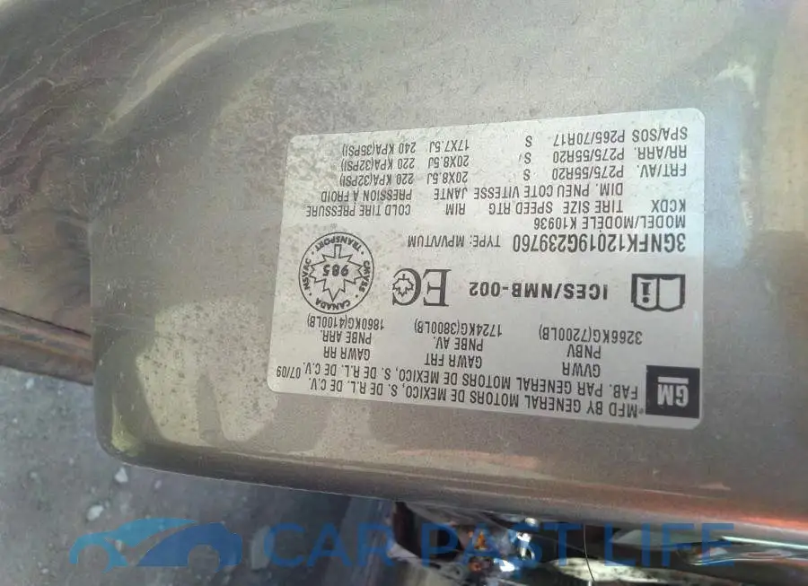 3GNFK12019G239760# 9