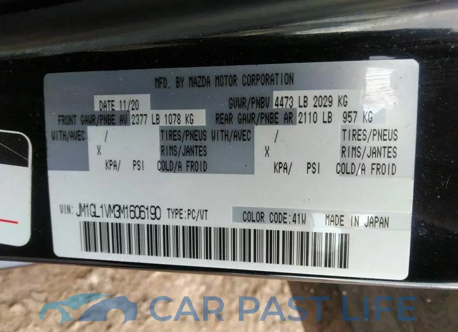 JM1GL1VM3M1606190# 9