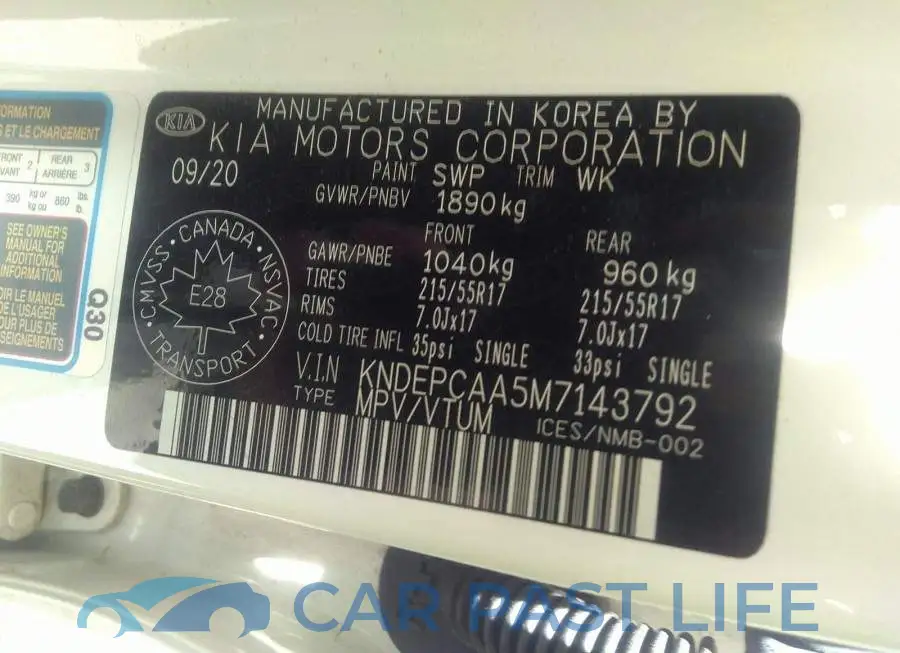KNDEPCAA5M7143792# 9
