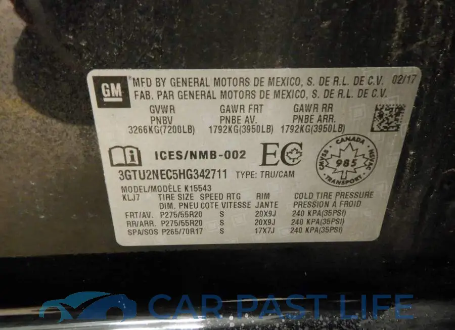 3GTU2NEC5HG342711# 9