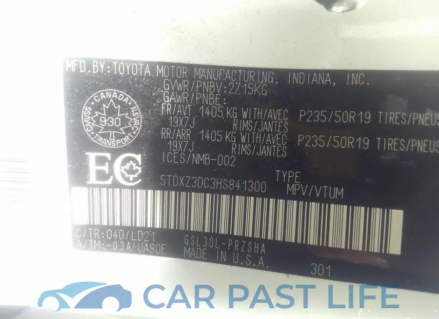 5TDXZ3DC3HS841300# 9