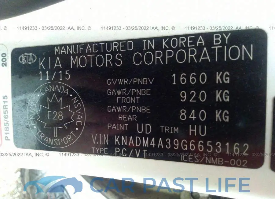 KNADM4A39G6653162# 9