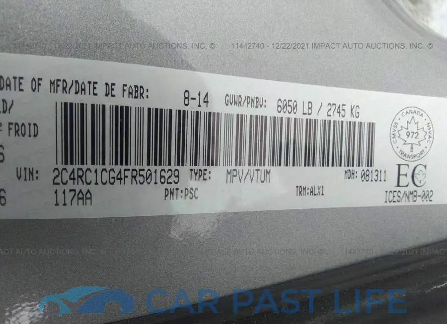 2C4RC1CG4FR501629# 9