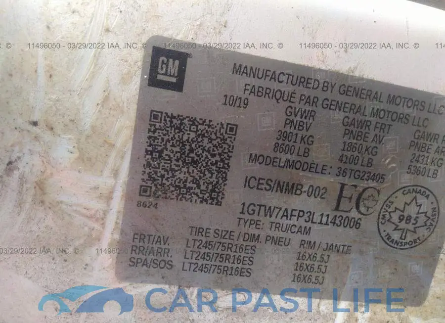 1GTW7AFP3L1143006# 9